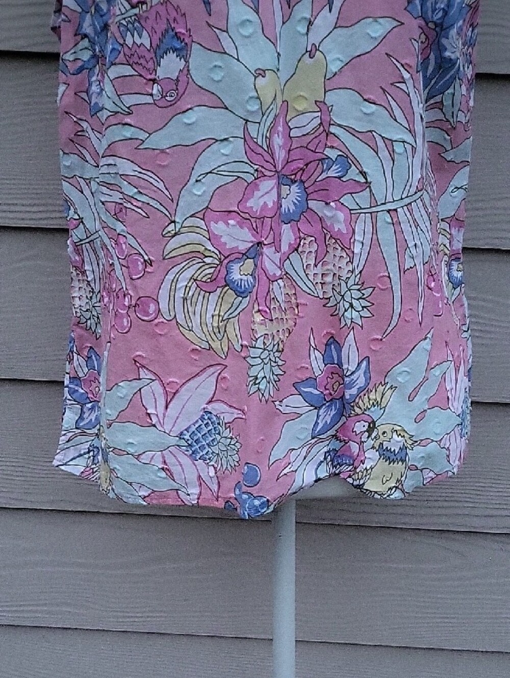 Talbots Women’s Large Petite Sleeveless Floral Blouse Pink Blue Tropical Print - Picture 4 of 12
